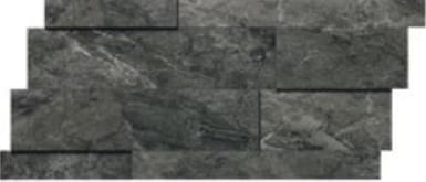 Плитка Refin River Graphite Muretto 3D Mix R 28.2x58.6 см, поверхность матовая