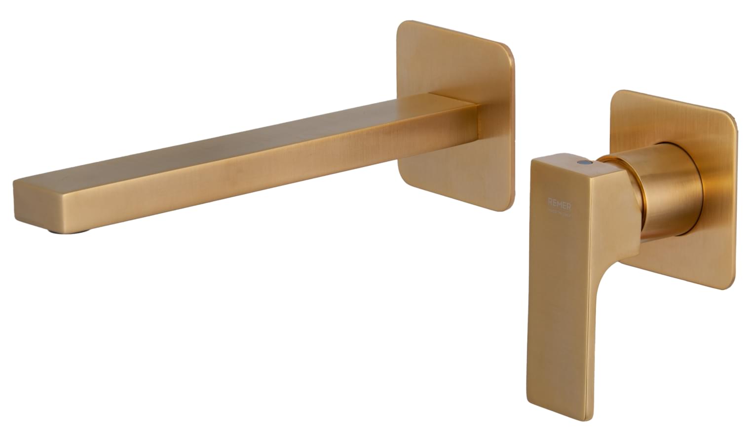 Плитка Remer Absolute Встраиваемый квадратный смеситель для раковины ABSOLUTE золото брашированное  поверхность брашированная