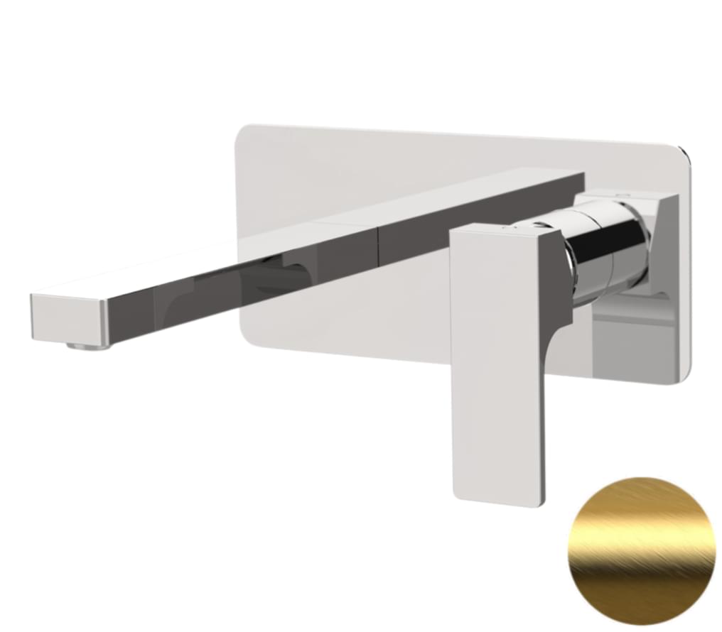 Плитка Remer Absolute Встраиваемый меситель для раковины ABSOLUTE золото брашированное  поверхность брашированная