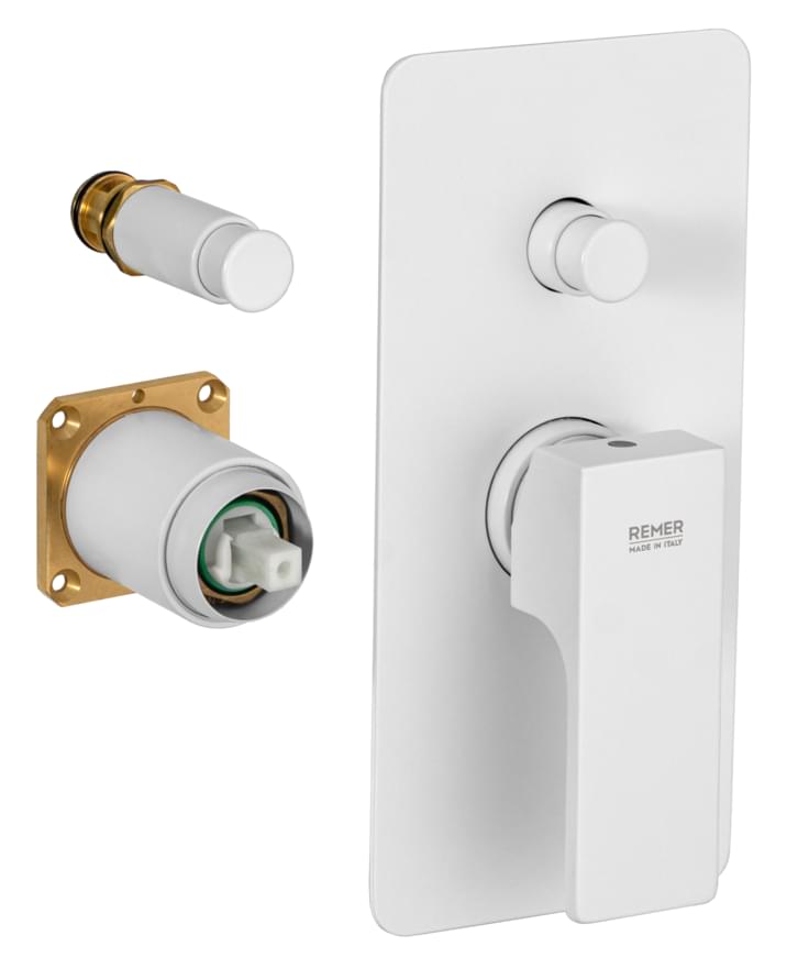 Плитка Remer Absolute Встраиваемый смеситель для душа ABSOLUTE белый матовый  поверхность матовая