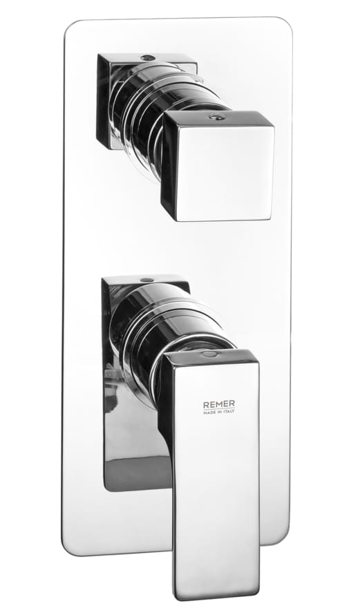 Плитка Remer Absolute Встраиваемый смеситель для душа на 2 выхода ABSOLUTE хром  поверхность глянец