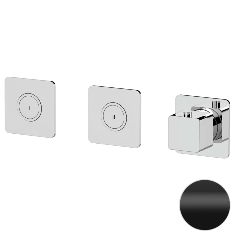 Плитка Remer Absolute Встраиваемый смеситель термостатический для душа ABSOLUTE черный матовый  поверхность матовая