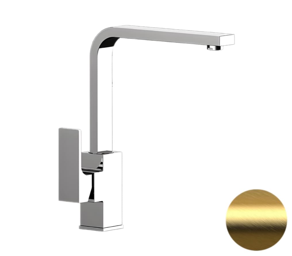 Плитка Remer Absolute Высокий смеситель для раковины ABSOLUTE высокий золото брашированное  поверхность брашированная