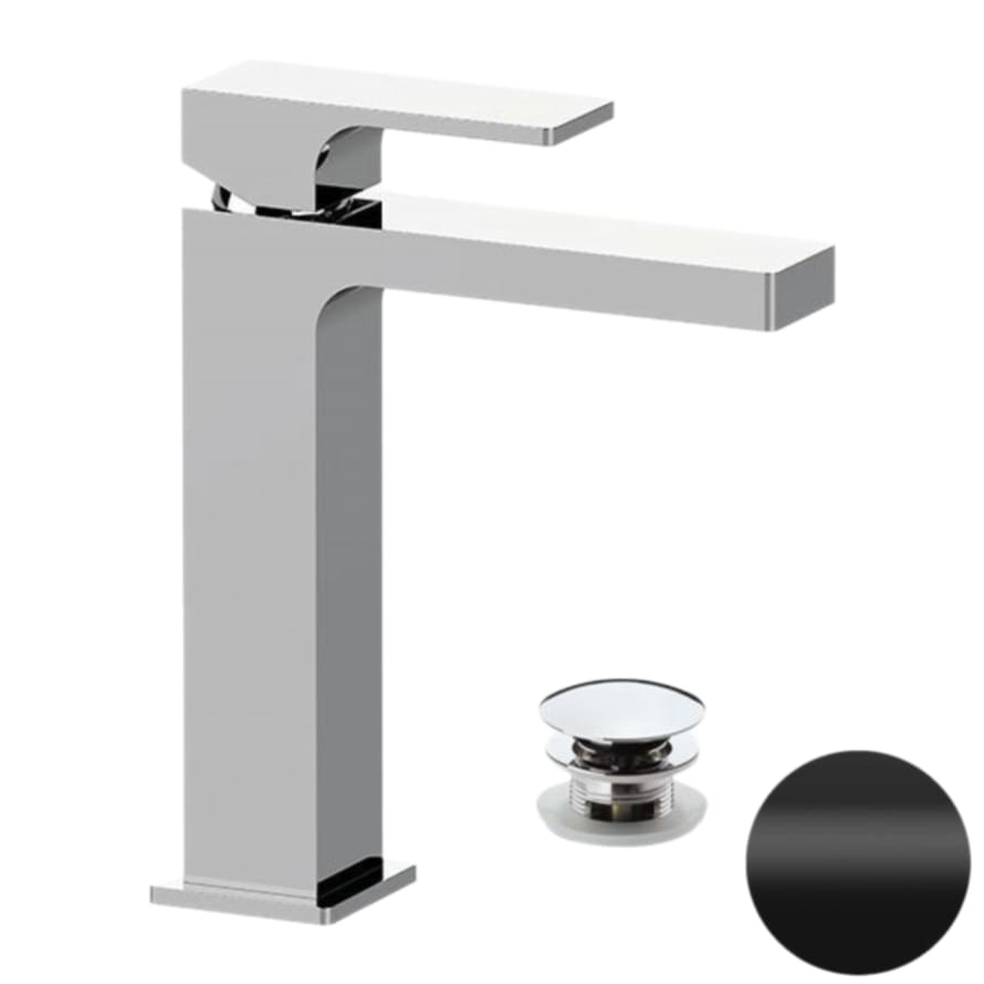 Плитка Remer Absolute Высокий смеситель для раковины ABSOLUTE черный матовый  поверхность матовая