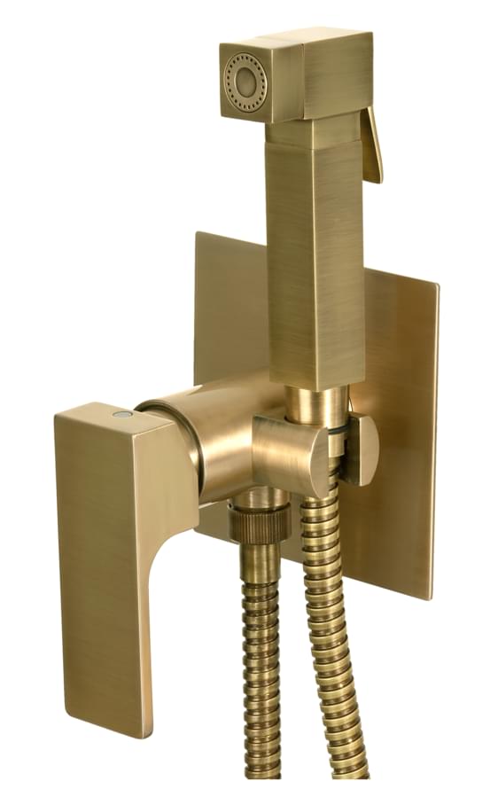 Плитка Remer Absolute Гигиенический душ со смесителем ABSOLUTE латунь состаренная  поверхность брашированная