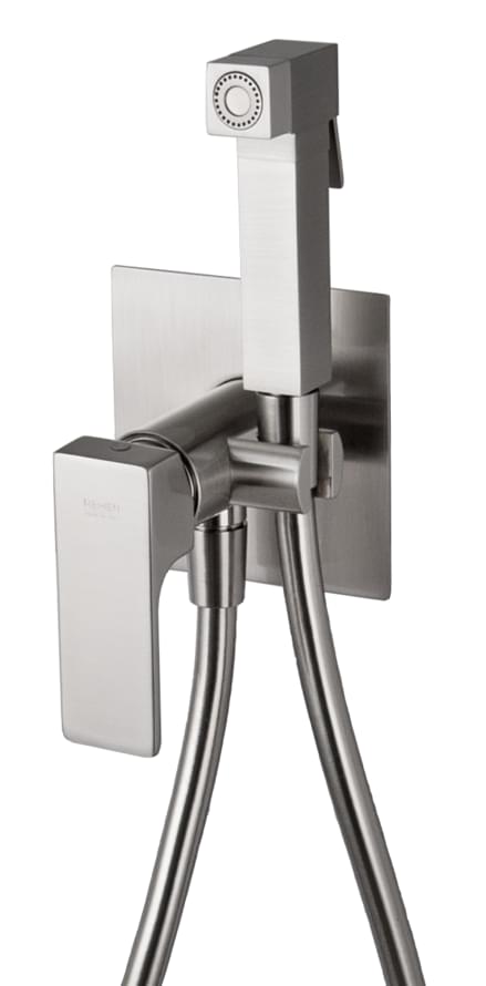 Плитка Remer Absolute Гигиенический душ со смесителем ABSOLUTE никель брашированный  поверхность брашированная