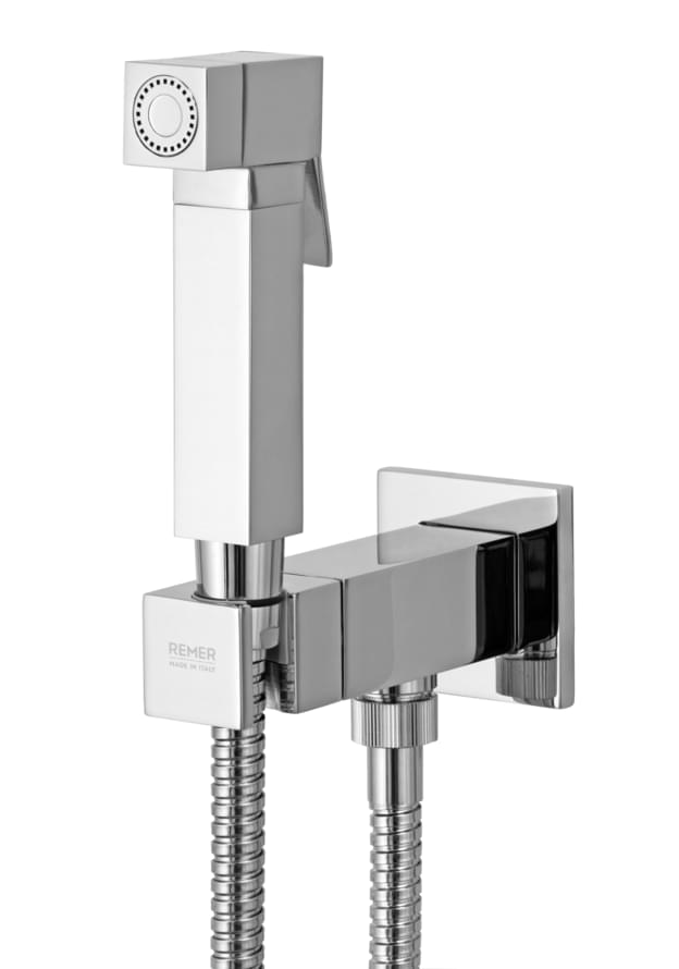 Плитка Remer Absolute Гигиенический душ со смесителем ABSOLUTE хром  поверхность глянец