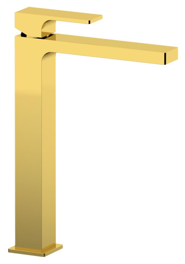 Плитка Remer Absolute Квадратный высокий смеситель для раковины ABSOLUTE золото глянцевое  поверхность глянец