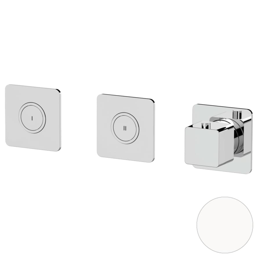 Плитка Remer Absolute Квадратный смеситель термостатический для душа ABSOLUTE белый матовый  поверхность матовая