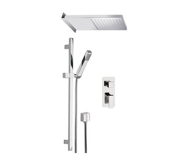 Плитка Remer Absolute Комплект: Душевая система квадратная на 2 выхода ABSOLUTE хром  поверхность глянец