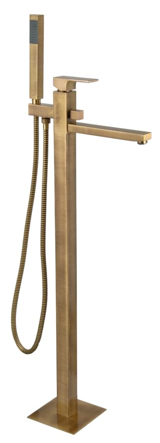 Плитка Remer Absolute Напольный смеситель для ванны ABSOLUTE состаренная латунь  поверхность брашированная