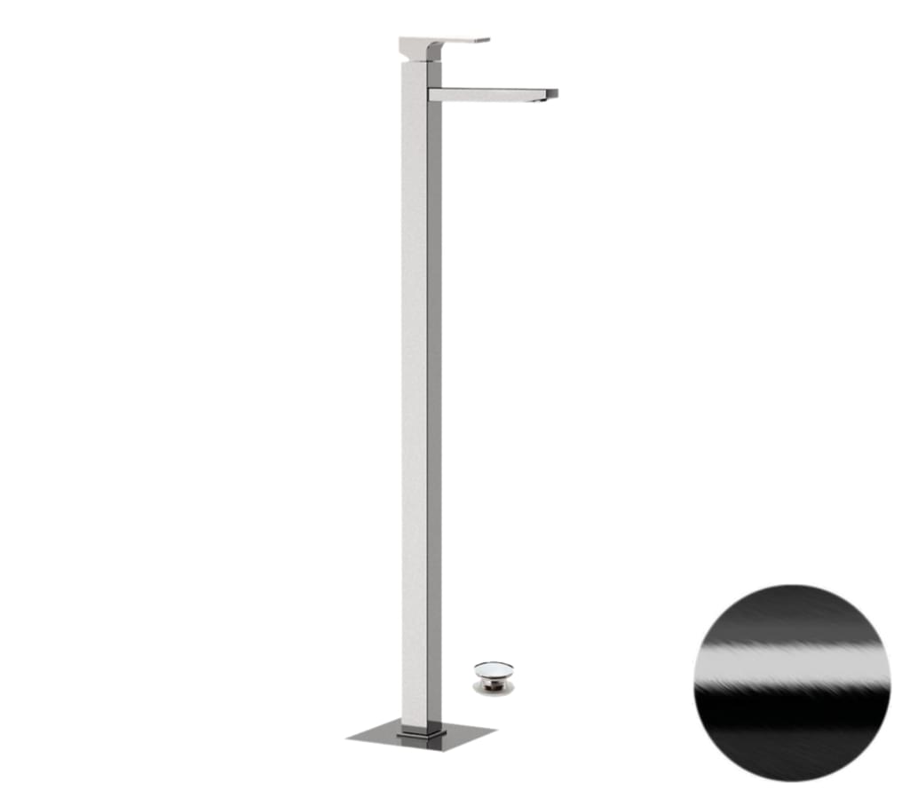 Плитка Remer Absolute Напольный смеситель для раковины ABSOLUTE черный брашированный хром  поверхность брашированная