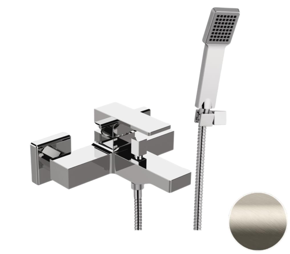 Плитка Remer Absolute Настенный смеситель для ванны с лейкой ABSOLUTE сталь  поверхность матовая