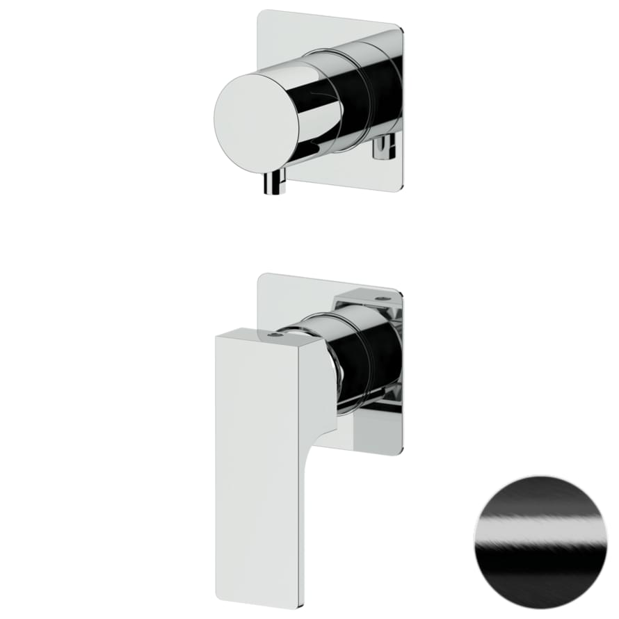 Плитка Remer Absolute Смеситель встраиваемый для душа ABSOLUTE черный брашированный хром  поверхность брашированная