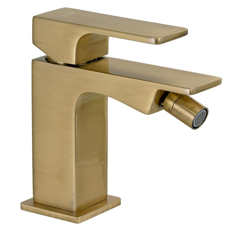 Плитка Remer Absolute Смеситель для биде ABSOLUTE квадратный состаренная латунь  поверхность брашированная