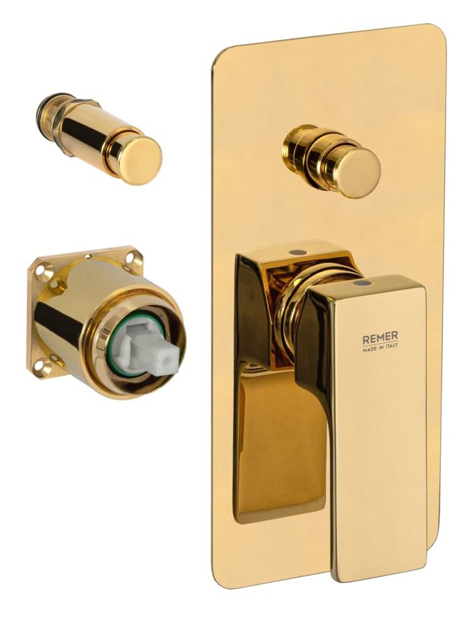 Плитка Remer Absolute Смеситель для душа ABSOLUTE квадратный золото глянцевое  поверхность глянец