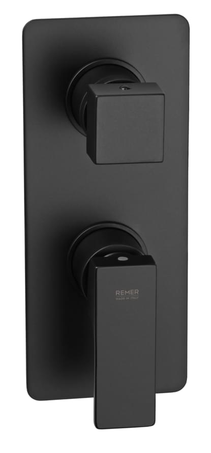 Плитка Remer Absolute Смеситель для душа на 2 выхода ABSOLUTE черный матовый  поверхность матовая