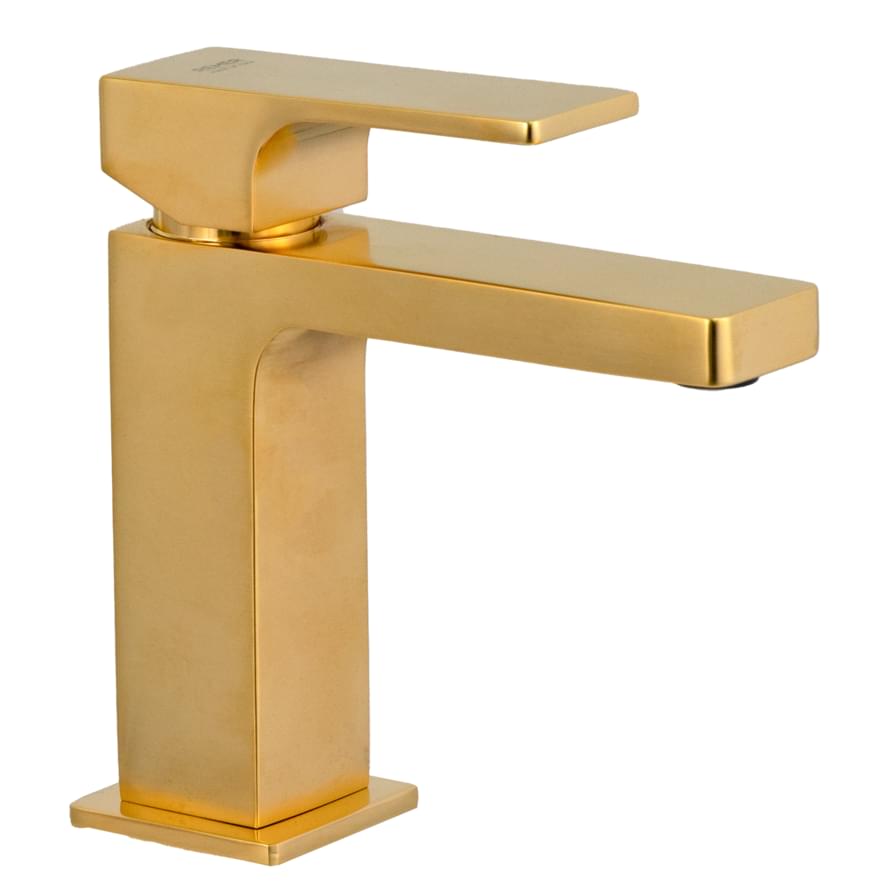 Плитка Remer Absolute Смеситель для раковины квадратный ABSOLUTE золото брашированное  поверхность брашированная