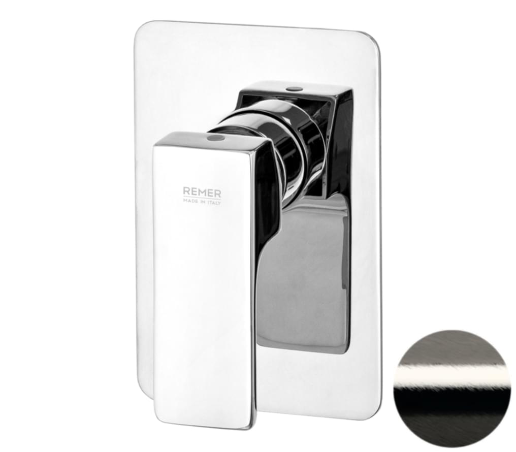 Плитка Remer Absolute Смеситель квадратный для душа ABSOLUTE никель брашированный  поверхность брашированная