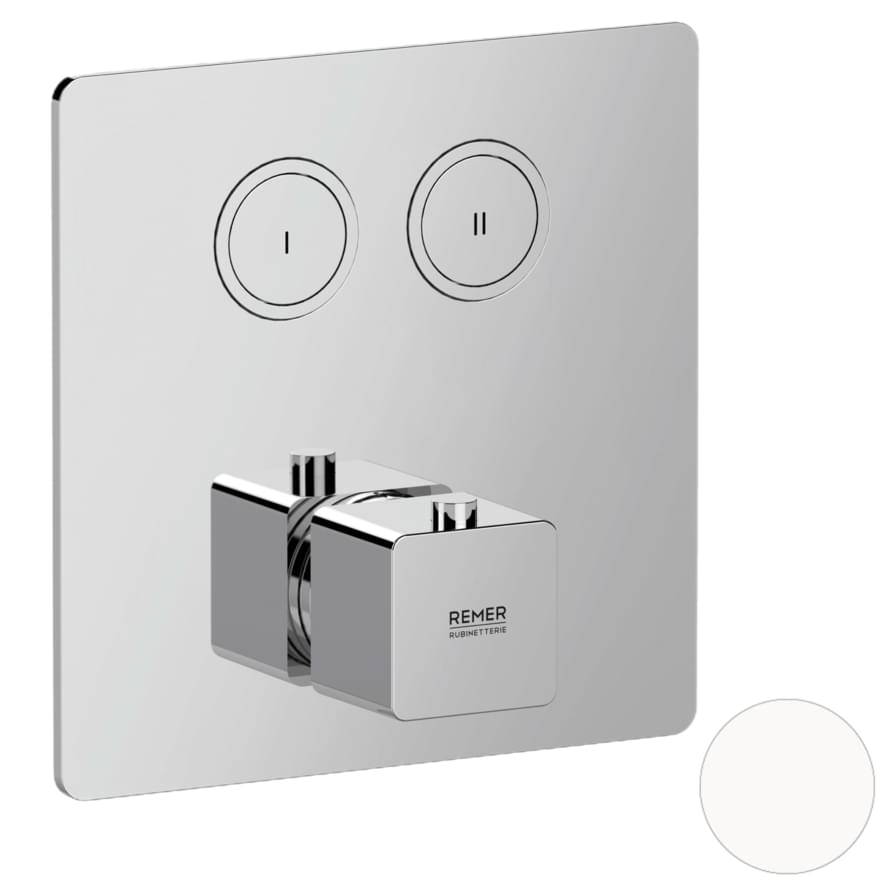 Плитка Remer Absolute Смеситель термостатический для душа ABSOLUTE белый матовый  поверхность матовая