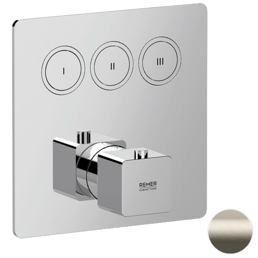 Плитка Remer Absolute Смеситель термостатический для душа ABSOLUTE сталь  поверхность матовая
