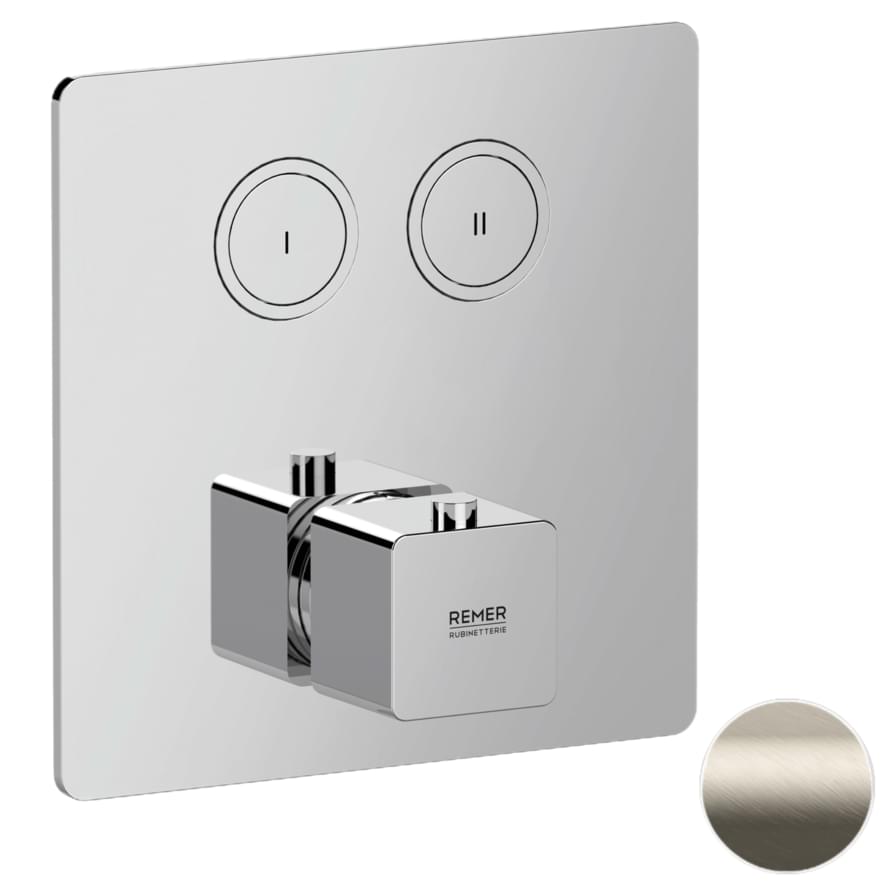 Плитка Remer Absolute Смеситель термостатический для душа встраиваемый ABSOLUTE сталь  поверхность матовая