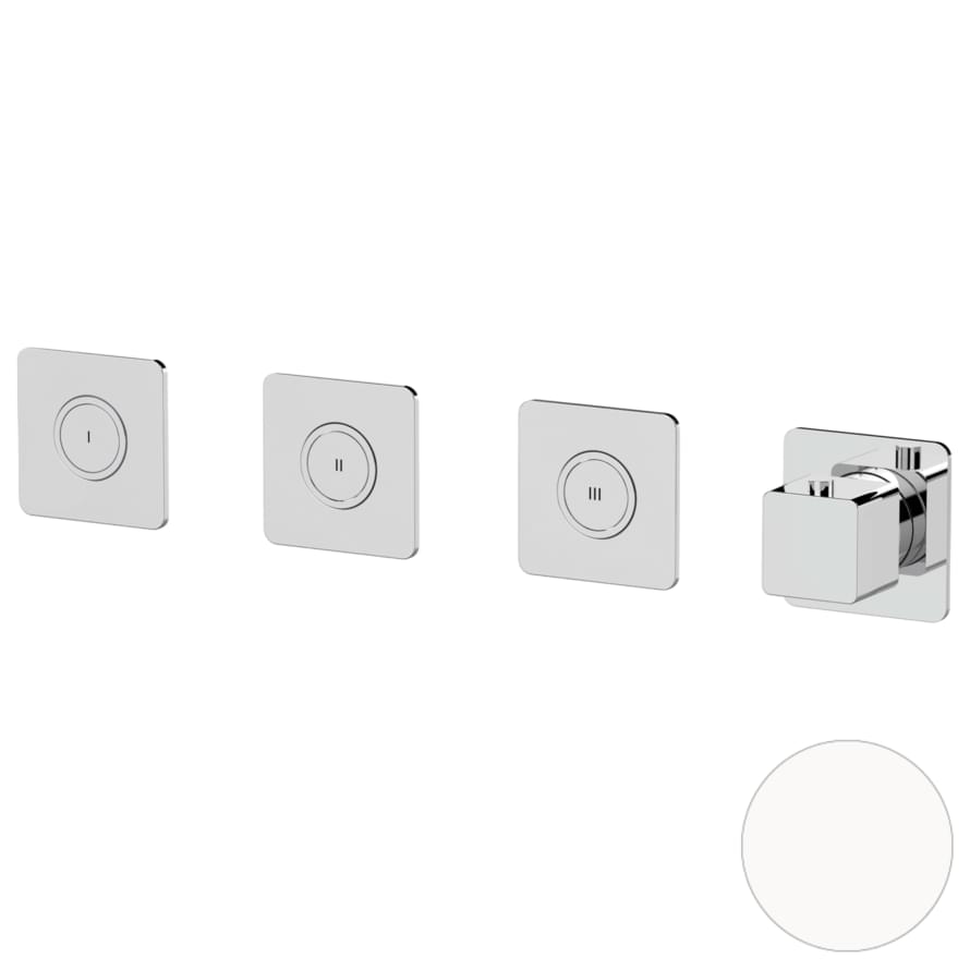 Плитка Remer Absolute Смеситель термостатический для душа квадратный ABSOLUTE белый матовый  поверхность матовая