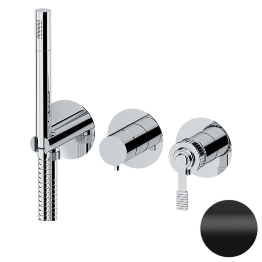 Плитка Remer Atelier Встраиваемый смеситель для душа ATELIER округлый черный матовый  поверхность матовая