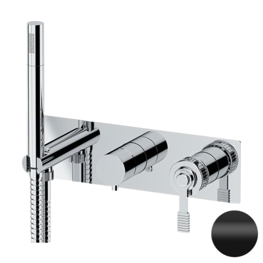 Плитка Remer Atelier Встраиваемый смеситель для душа квадратный ATELIER черный матовый  поверхность матовая