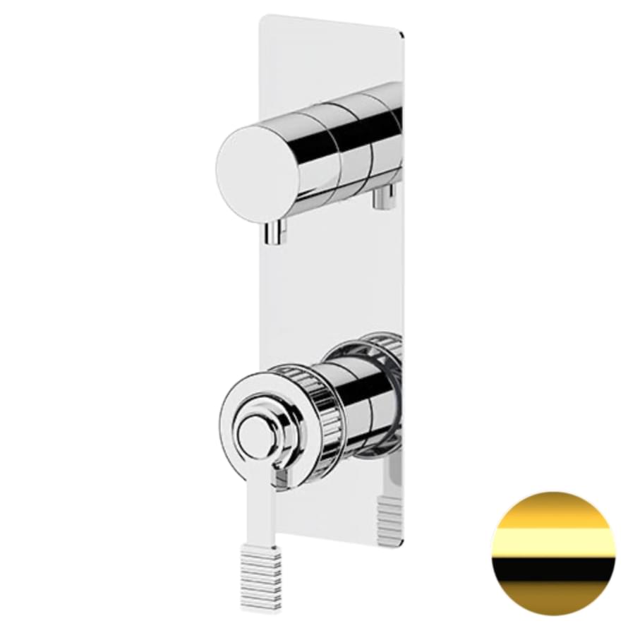 Плитка Remer Atelier Встраиваемый смеситель для душа на 2 выхода ATELIER золото глянцевое  поверхность глянец