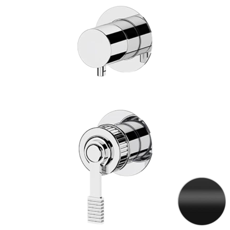 Плитка Remer Atelier Встраиваемый смеситель для душа на 2 выхода ATELIER черный матовый  поверхность матовая