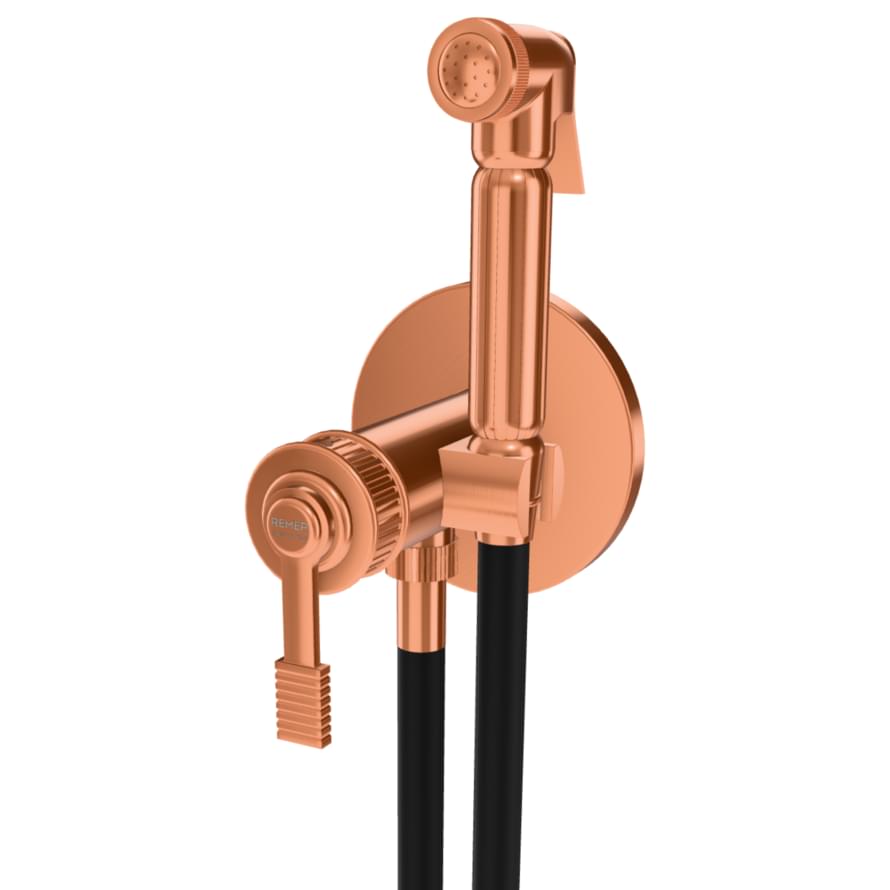 Плитка Remer Atelier Гигиенический душ со смесителем ATELIER медь брашированная  поверхность брашированная