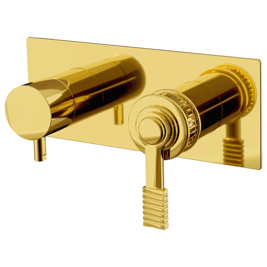 Плитка Remer Atelier Квадратный встраиваемый смеситель для душа ATELIER золото глянцевое  поверхность глянец