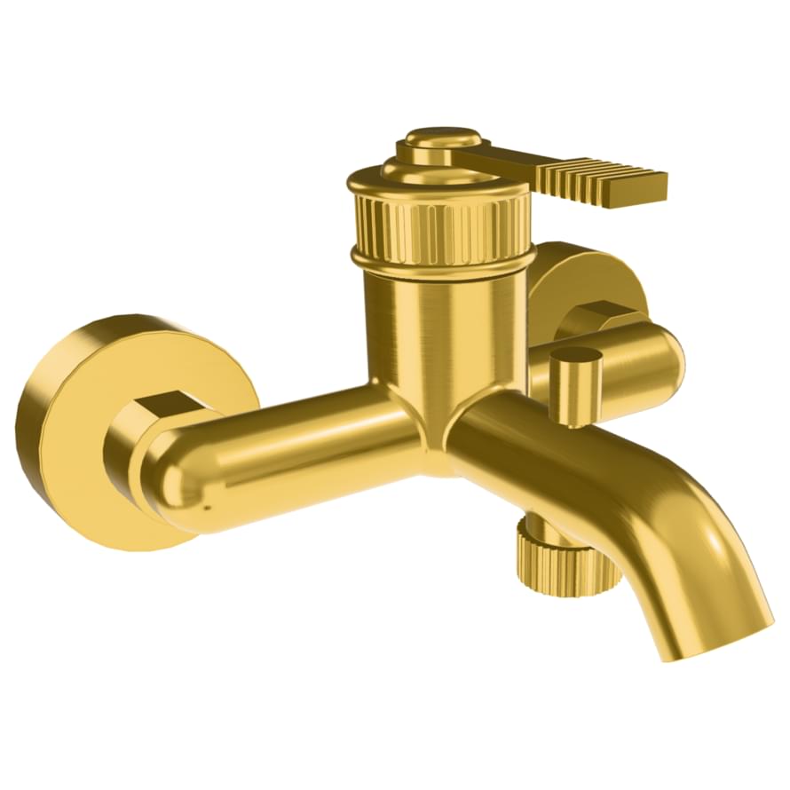 Плитка Remer Atelier Настенный смеситель для ванны ATELIER золото брашированное  поверхность брашированная