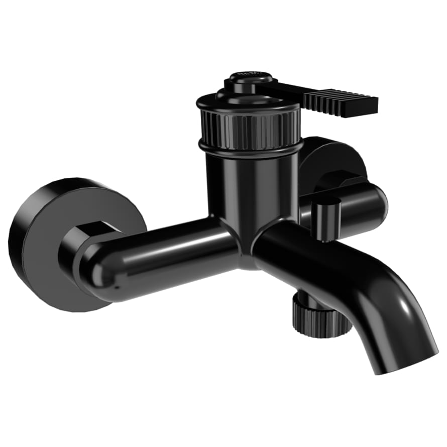 Плитка Remer Atelier Настенный смеситель для ванны ATELIER черный брашированный хром  поверхность брашированная