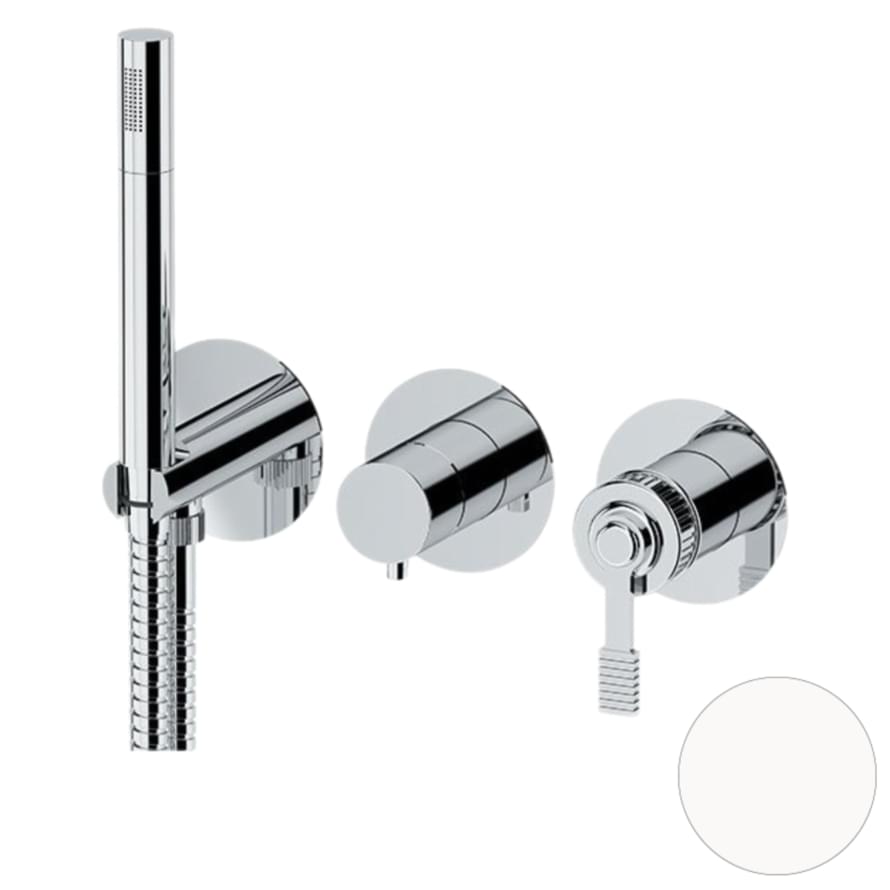 Плитка Remer Atelier Округлый смеситель для душа ATELIER белый матовый  поверхность матовая