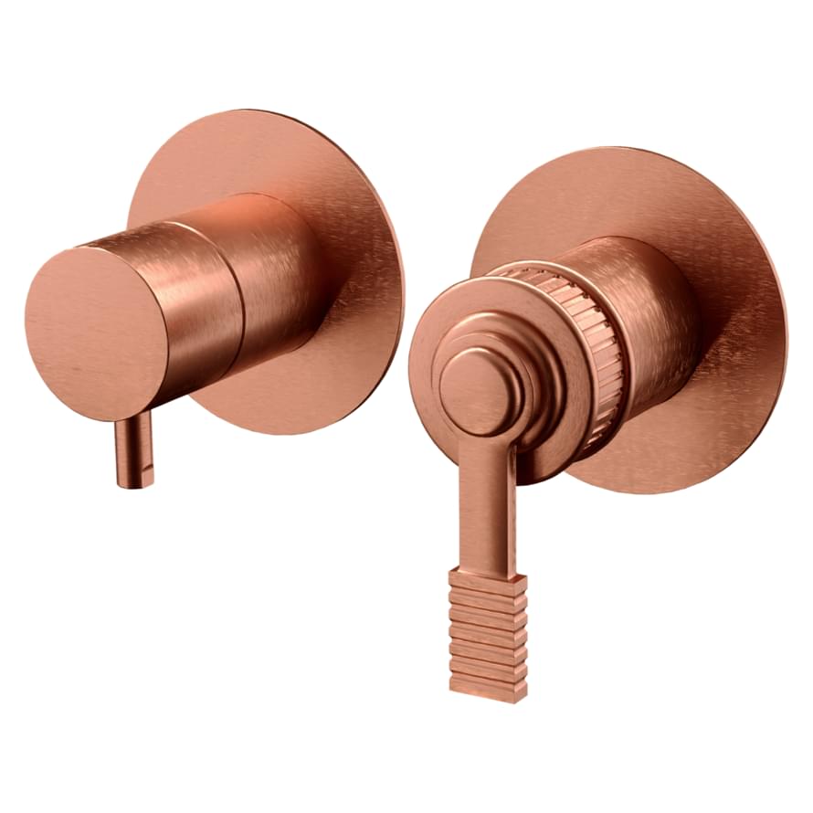 Плитка Remer Atelier Округлый смеситель для душа ATELIER медь брашированная  поверхность брашированная