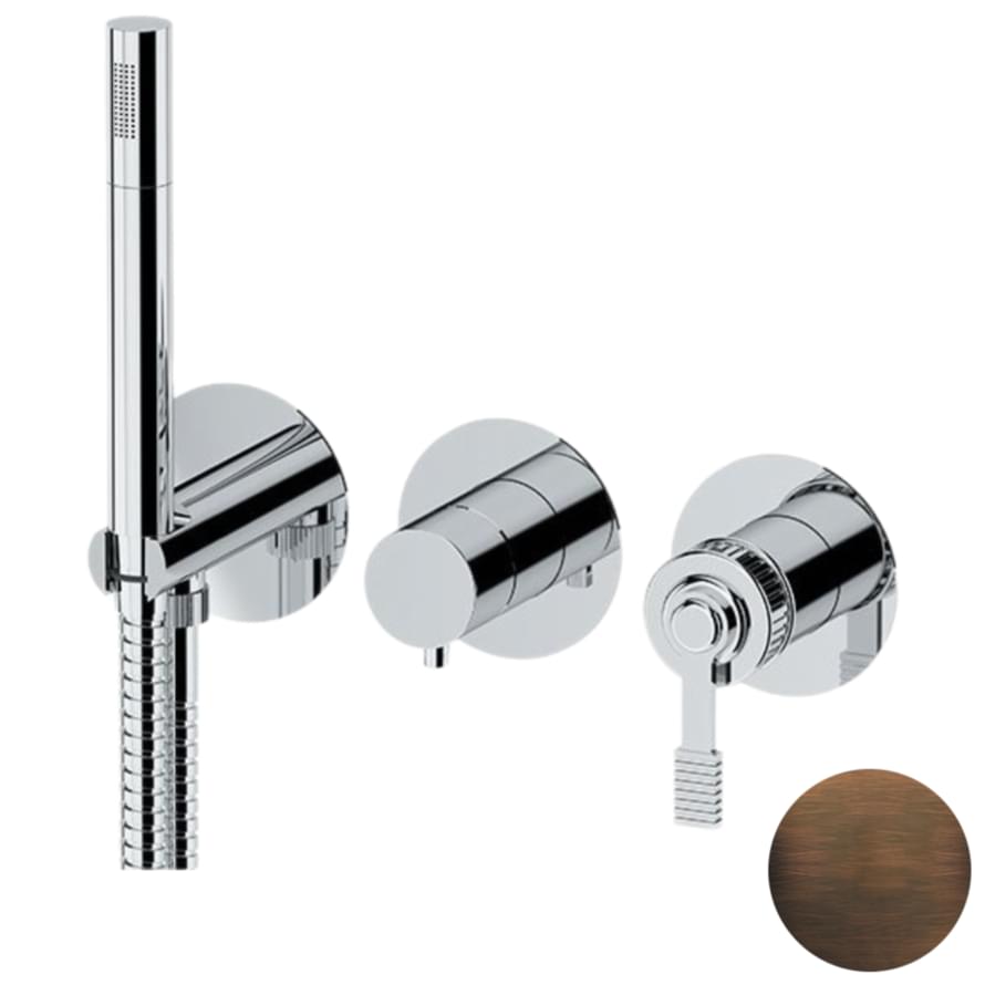 Плитка Remer Atelier Смеситель встраиваемый для душа округлый ATELIER бронза масляная  поверхность матовая