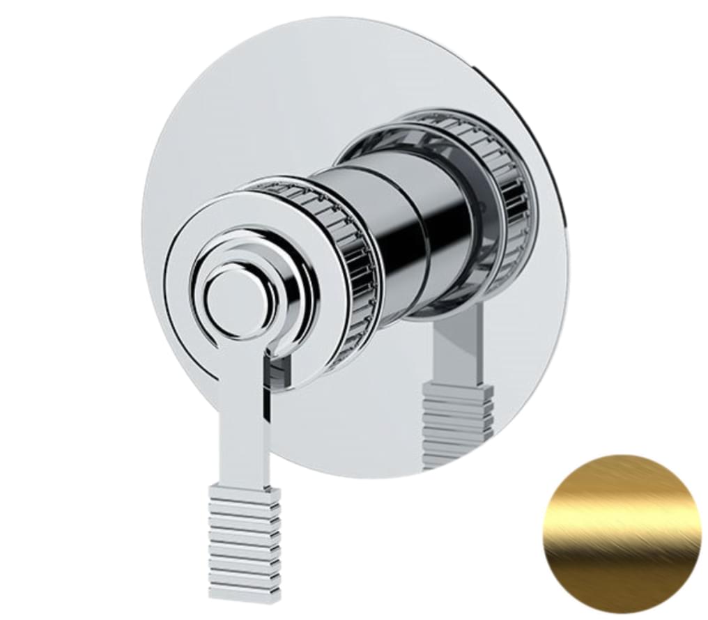 Плитка Remer Atelier Смеситель встраиваемый для душа округлый ATELIER золото брашированное  поверхность брашированная