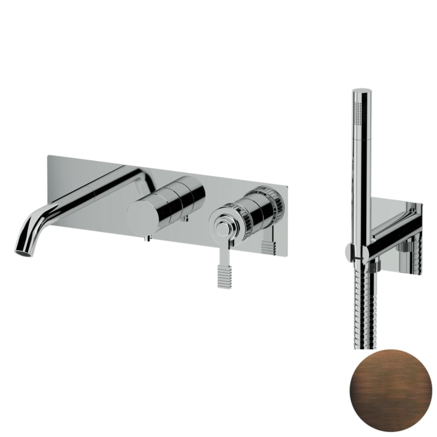 Плитка Remer Atelier Смеситель для ванны ATELIER настенный с лейкой бронза масляная  поверхность матовая