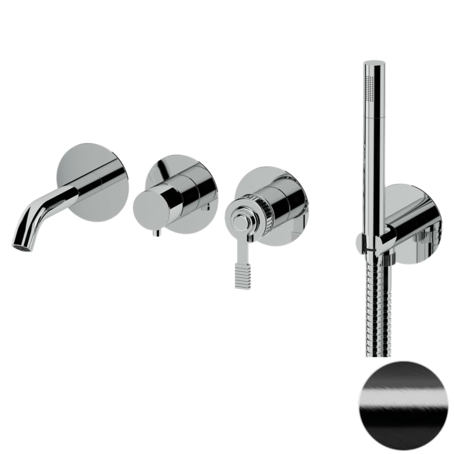 Плитка Remer Atelier Смеситель для ванны ATELIER черный брашированный хром  поверхность брашированная