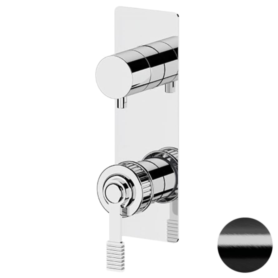 Плитка Remer Atelier Смеситель для душа округлый ATELIER черный брашированный хром  поверхность брашированная