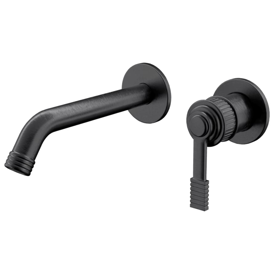 Плитка Remer Atelier Смеситель для раковины ATELIER черный брашированный хром округлый  поверхность брашированная