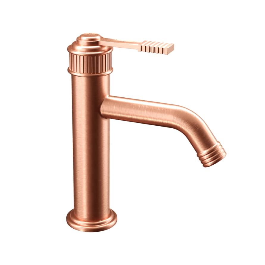 Плитка Remer Atelier Смеситель для раковины округлый ATELIER медь брашированная  поверхность брашированная