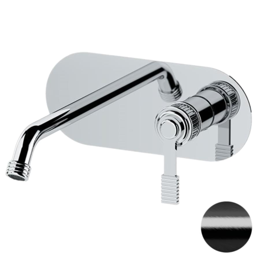 Плитка Remer Atelier Смеситель для раковины округлый встраиваемый ATELIER черный брашированный хром  поверхность брашированная