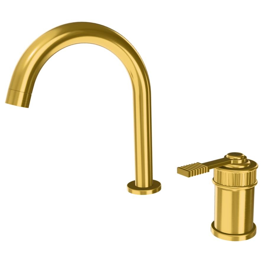 Плитка Remer Atelier Смеситель для раковины с-образный ATELIER золото брашированное  поверхность брашированная