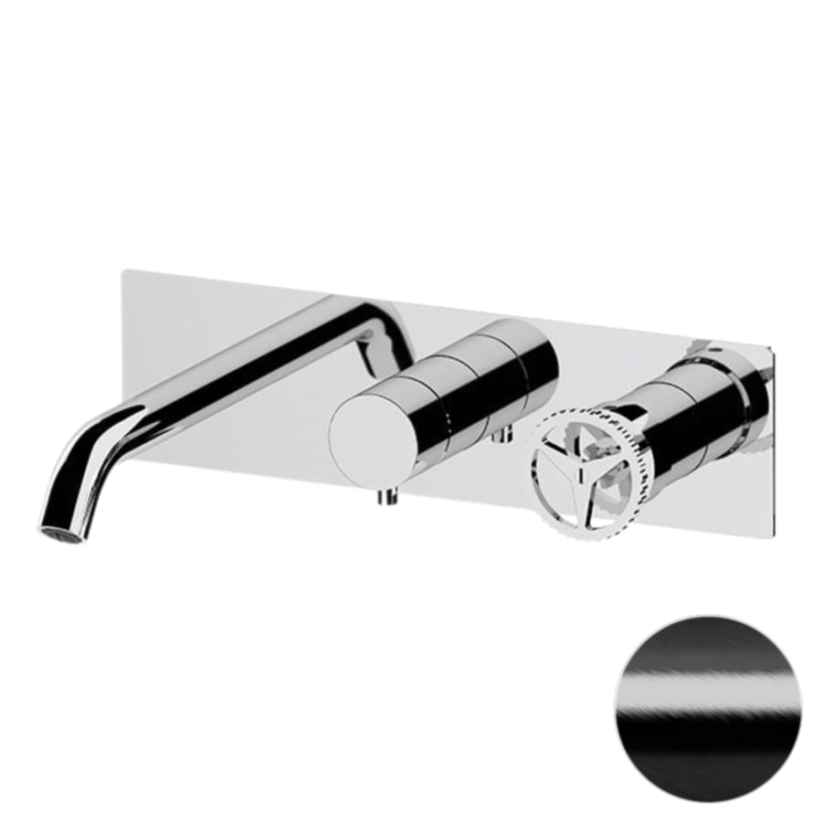 Плитка Remer Chrono Встраиваемый квадратный смеситель для ванны CHRONO черный брашированный хром  поверхность брашированная