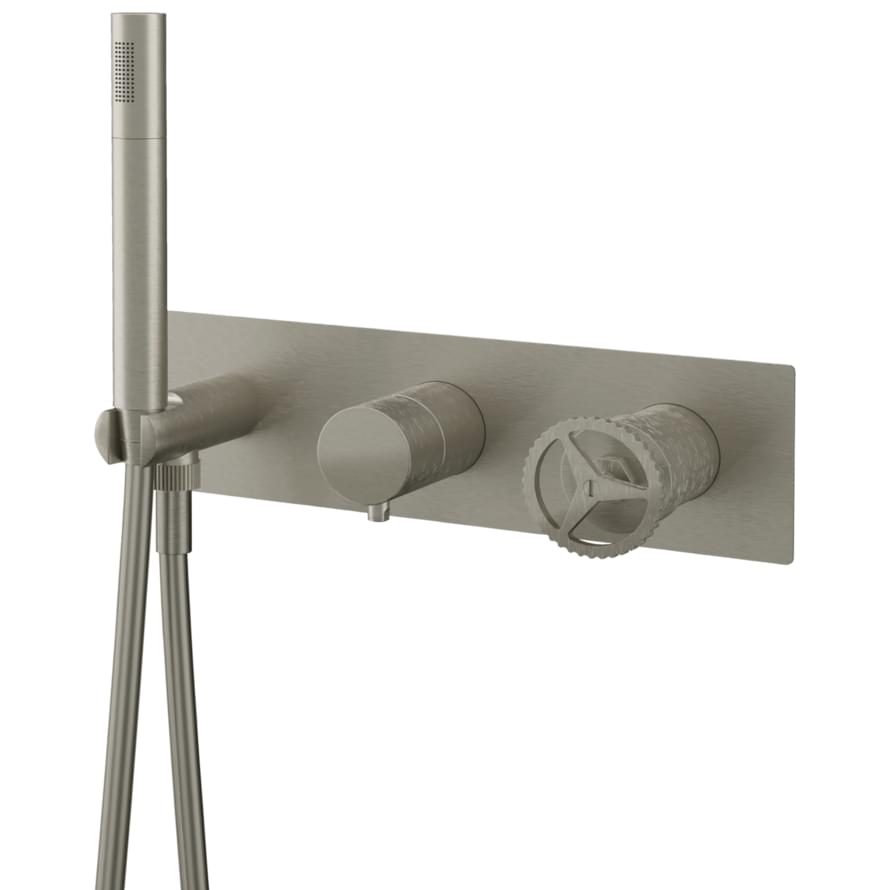 Плитка Remer Chrono Встраиваемый квадратный смеситель для душа CHRONO сталь  поверхность матовая