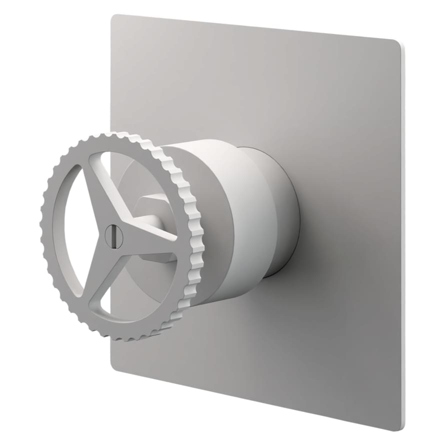 Плитка Remer Chrono Встраиваемый квадратный смеситель для душа на 1 выход CHRONO белый матовый  поверхность матовая