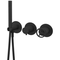 Плитка Remer Chrono Встраиваемый округлый смеситель для душа CHRONO черный матовый поверхность матовая